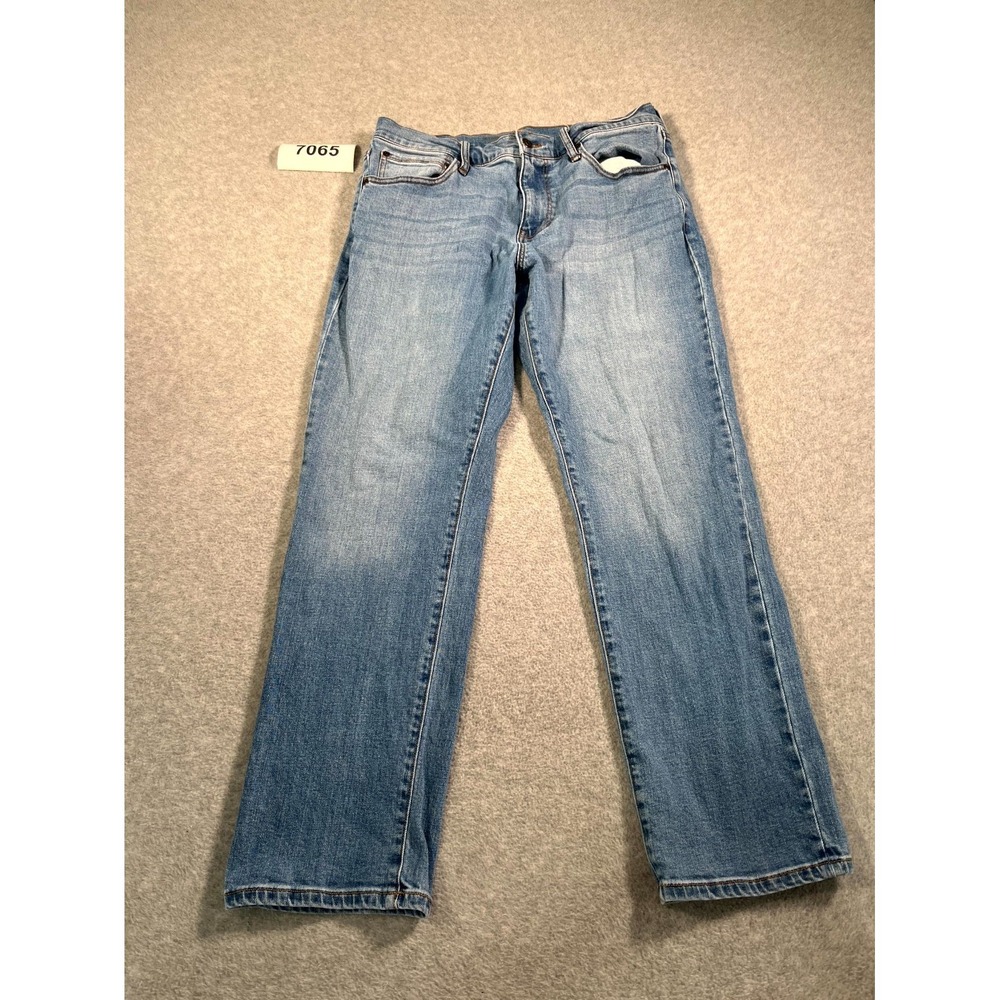 Mutual Weave The Straight Jeans Mens 32x30 Blue Denim Cotton Stretch Medium Wash